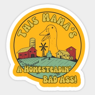 Duck Farmer Homesteading Homeschooling Badass Mama Sticker